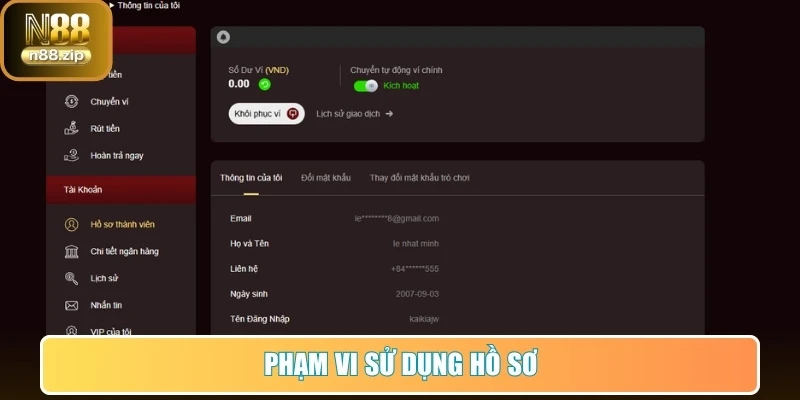 Phạm vi sử dụng hồ sơ
